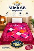 Mink SB Single Bed Blanket – Pink & Magenta Geometric Design | Doon Imperial Decor