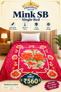 Mink Single Bed Blanket – Hot Pink & Orange Floral Design | Doon Imperial Decor