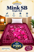 Mink Blanket Single Bed – Wine Maroon & Pink Floral Design | Premium Soft & Warm Blanket | Doon Imperial Decor